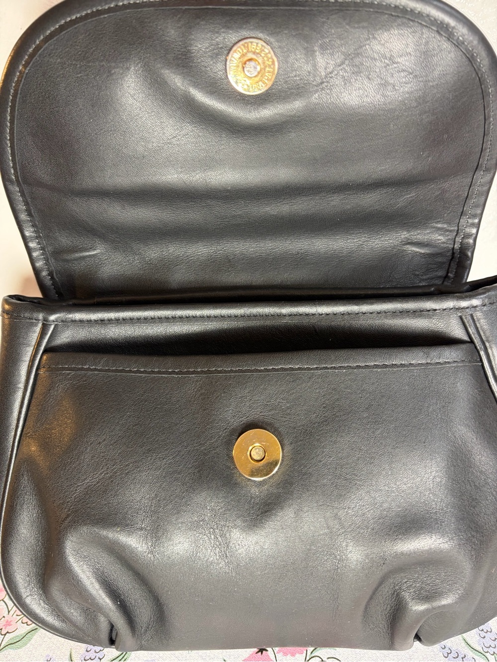 Vintage Coach Café Bag 4111 Black Leather Crossbody Made in USA - Picture 2 of 12